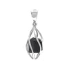 Starborn pendant black tourmaline Schörl crystal natural pendulum 925 sterling silver