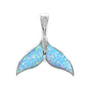 Starborn Sterling Silver Blue Opal Whale Pendant - Medium