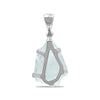 Starborn Rough Aquamarine Gemstone Pendant in Sterling Silver - medium