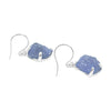 Starborn 10-20 carat Rough Tanzanite Gemstone, Prong Set Sterling Silver Dangle Earrings