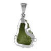 Starborn Moldavite Natural 10-15 carat Raw Healingstone 925 Sterling Silver Pendant