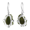 Starborn Creations Sterling Silver Natural Raw Moldavite Prong Set Earrings