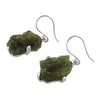 Starborn Creations Sterling Silver Natural Raw Moldavite Prong Set Earrings