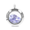 Starborn Amethyst Tumbled Crystal Window Pendant in Stainless Steel