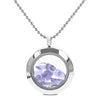 Starborn Amethyst Tumbled Crystal Window Pendant in Stainless Steel