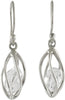 Starborn Herkimer Quartz Crystal in Sterling Silver Spiral Earrings