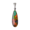 Starborn Ammolite Pendant and Earring Set in Sterling Silver- Thin Pear Shape