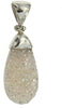 Starborn Creations Sterling Silver White Drusy Quartz Capped Pendant