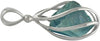 Starborn Aqua Aura Quarzkristallspitze in Spiralkäfig aus 925er Sterlingsilber
