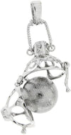 Starborn Creations Sterling Silver, Moldavite, Muonionalusta Meteorite Locket Pendant