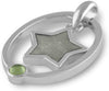 Starborn Sterling Silver, Moldavite and Muonionalusta Meteorite Star Pendant