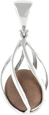 Starborn Sedonalite Ball Healing Stone in Sterling Silver Cage Pendant
