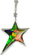 Starborn Ammolite 5-Point Rising Star Pendant in Sterling Silver