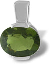 Starborn Sterling Silver Channel Set Oval Shaped Faceted Moldavite Pendant