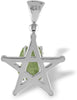 Starborn Raw Moldavite 925 Sterling Silver 5-Point Star Pendant