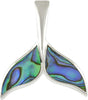 Starborn Abalone Shell Whale Tail Pendant in Sterling Silver – Large
