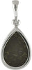 Starborn Ammolite and Faceted Quartz Sterling Silver Pear Pendant - Small