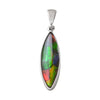 Starborn Ammolite Pendant and Earring Set in Sterling Silver - Marquise Shape