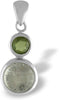 Starborn Sterling Silver Moldavite Muonionalusta Meteorite Prism Pendant