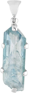 Starborn Aqua Aura Danburite Crystal Pendant in 925 Sterling Silver