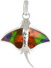 Starborn Ammolite Manta Ray Pendant in Sterling Silver