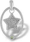 Starborn Sterling Silver, Moldavite and Muonionalusta Meteorite Star Pendant