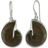 Starborn Ammonite with Mother of Pearl Inlay Earrings in Sterling Silver