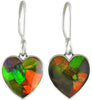 Starborn Ammolite Heart 925 Sterling Silver Earrings