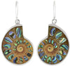 Starborn Ammonite with Abalone Inlay Earrings in 925 Sterling Silver Small