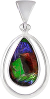 Starborn Ammolite Sterling Silver Pendant and Earring Set