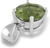 Starborn Genuine Moldavite Faceted Round Classic 925 Sterling Silver Pendant