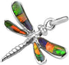 Starborn Ammolite and Sterling Silver Dragonfly Pendant with Bail