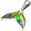 Starborn Ammolite, Sterling Silver Whale Tail Pendant