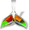 Starborn Ammolite Sterling Silver Whale Fin Pendant Small