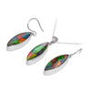 Starborn Ammolite Pendant and Earring Set in Sterling Silver - Marquise Shape
