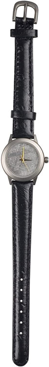 Starborn Creations Genuine Gibeon Meteorite Ladies Small 20 mm Face Watch with Black Leather Band