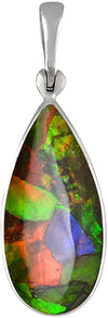 Starborn Ammolite and Sterling Silver Pear Shape Pendant