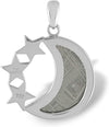 Starborn Muonionalusta Meteorite Moon and Stars 925 Sterling Silver Pendant