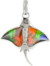 Starborn Ammolite Manta Ray Pendant in Sterling Silver