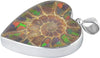 Starborn Ammolite in Ammonit Sterling Silber Herzanhänger
