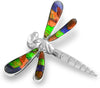 Starborn Ammolite and Sterling Silver Dragonfly Pendant