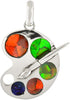 Starborn Ammolite and Sterling Silver Artist Palette Pendant