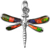 Starborn Ammolite and Sterling Silver Dragonfly Pendant with Bail