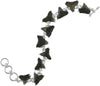 Starborn echtes fossiles Megalodon- und Cosmopolitodus-Armband aus Sterlingsilber