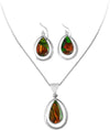 Starborn Ammolite Sterling Silver Pendant and Earring Set