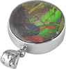 Starborn Ammolite and Sterling Silver Round Pendant with Filigree Bail