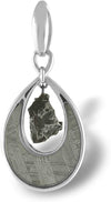 Starborn Creations Tropfenanhänger aus Muonionalusta-Meteorit und Campo de Cielo-Meteorit aus Sterlingsilber