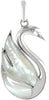 Starborn Mother of Pearl Swan Pendant in Sterling Silver