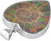 Starborn Ammolite in Ammonit Sterling Silber Herzanhänger