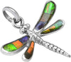 Starborn Ammolite and Sterling Silver Dragonfly Pendant with Bail